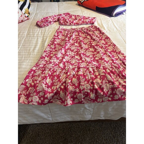 The Drop Women's Anupa Cotton One Shoulder Cropped Top, Hot Pink Floral XL NWT - Picture 2 of 12